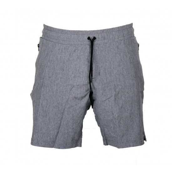 Korte broek/short Legend met rits vakken melange grijs - Maat: XS