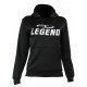 Hoodie dames/heren trendy Legend design zwart - Maat: XL