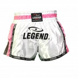 Kickboks broekje dames roze wit Legend Trendy - Maat: L Kickboks broekje dames roze wit Legend Trendy - Maat: L