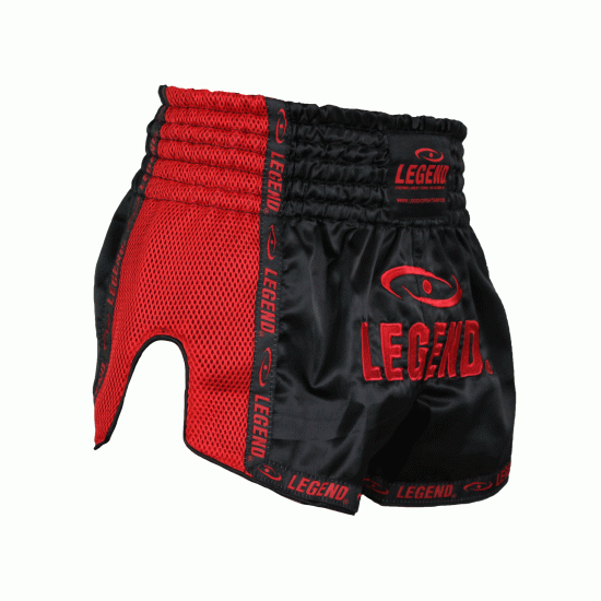 Legend Trendy, Nieuwste Model Kickboks broekje Mesh Rood  - Maat: XL